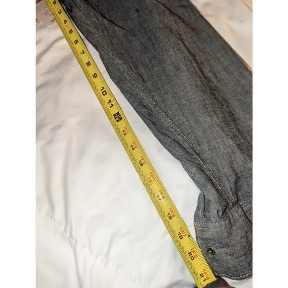 NWT Wrangler Indigo Denim Jean Button Down Stretch Shirt Size XXL 3XL - Picture 5 of 11